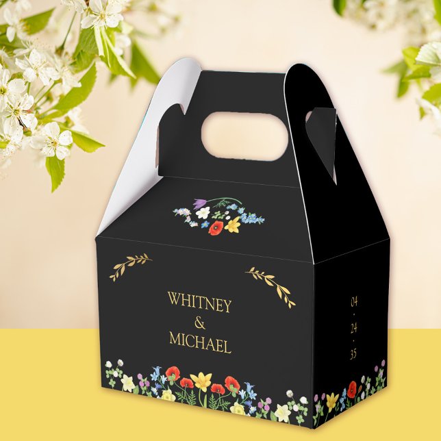 Colourful Spring Wildflower Rustic Floral Wedding Favour Box (Colorful Spring Wildflower Rustic Floral Wedding Favor Boxes)