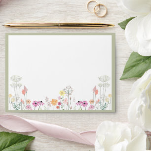 Colourful Spring Wildflower wedding Envelope