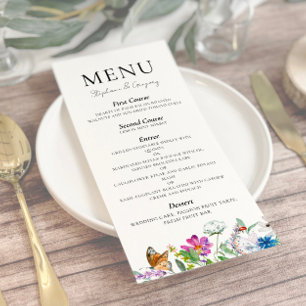 Colourful Spring Wildflower Wedding Menu