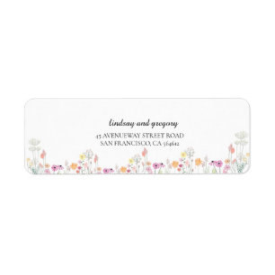 Colourful Spring Wildflower Welcome Label Return Address Label