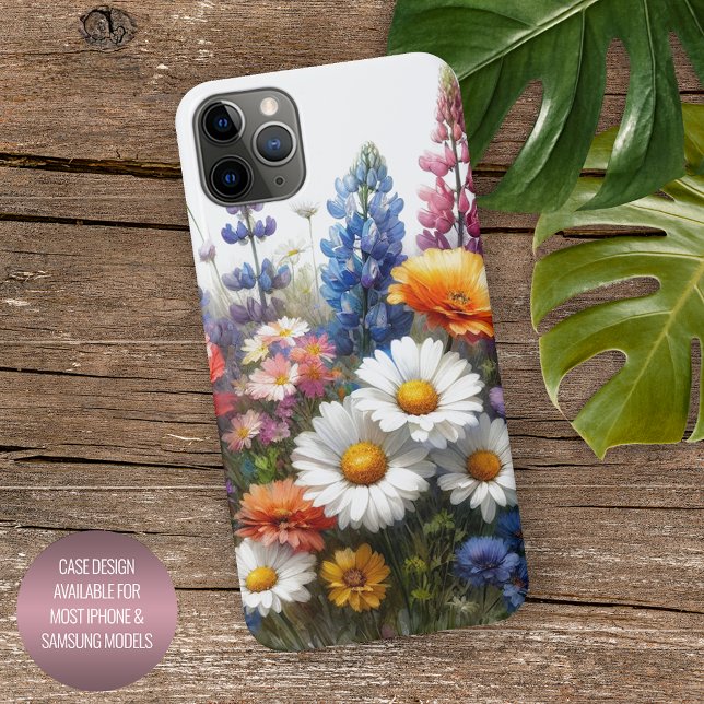 Colourful Spring Wildflowers Floral Watercolor Art iPhone Case (Creator Uploaded)