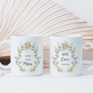 Colourful Spring Wildflowers Love You Mum Coffee Mug