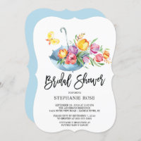 Colourful Springtime Tulip Bridal Shower Invitatio
