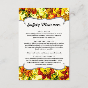 Colourful Springtime Wedding Safety Measures Enclosure Card
