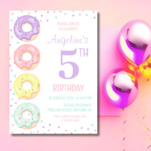 Colourful Sprinkle Sweet Doughnuts Kids Birthday