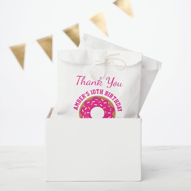 Colourful sprinkled doughnut Birthday party favour Favour Bag (Party)