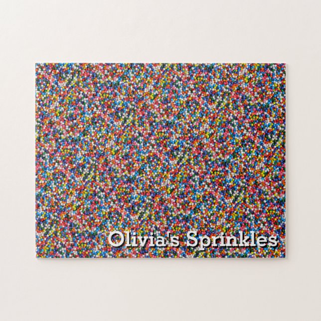 Colourful Sprinkles Add Any Name Challenging Jigsaw Puzzle (Horizontal)