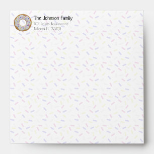 Colourful Sprinkles and Doughnuts (Fun!) Square Envelope