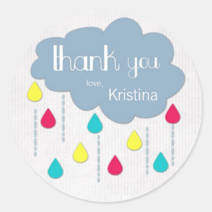 Colourful Sprinkles Baby Shower Thank You Stickers