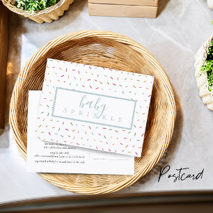 Colourful Sprinkles Baby Sprinkle Invitation Postcard