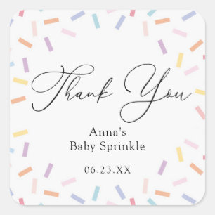 Colourful Sprinkles Baby Sprinkle  Square Sticker