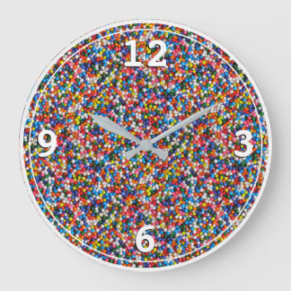 Colourful Sprinkles Bright Colours Kids Childrens Large Clock