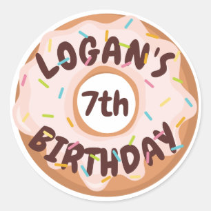 Colourful Sprinkles Doughnut Birthday Classic Round Sticker