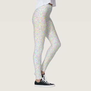 Colourful Sprinkles on White Fun Leggings