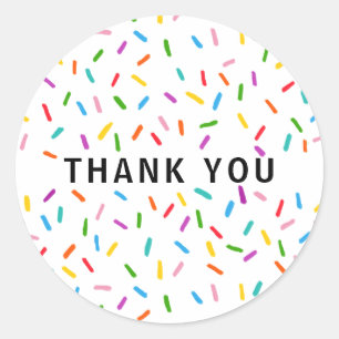 Colourful sprinkles THANK YOU Classic Round Sticke Sticker