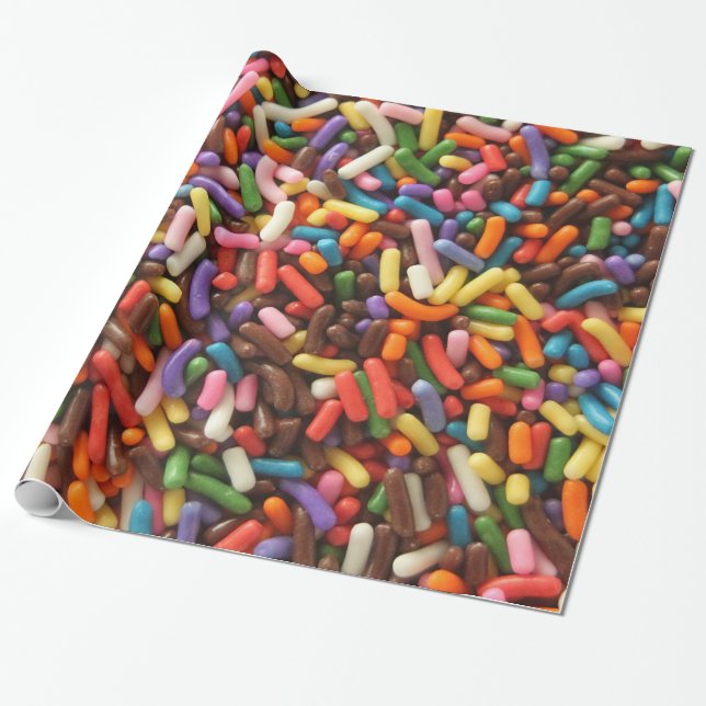 Colourful Sprinkles Wrapping Paper (Unrolled)