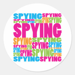Colourful Spying Classic Round Sticker