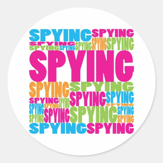 Colourful Spying Classic Round Sticker (Front)
