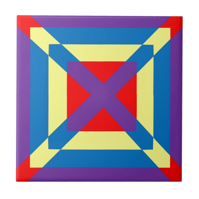 Colourful Square Ceramic Tile (Front)
