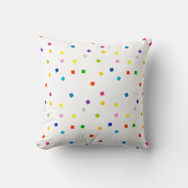 Colourful Square Confetti Pillow (Front)