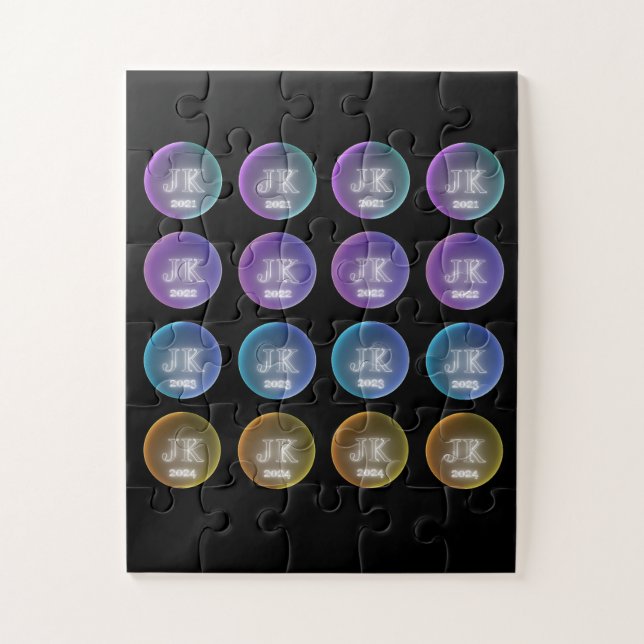 Colourful Square Design Logo Four Years Puzzle (Vertical)