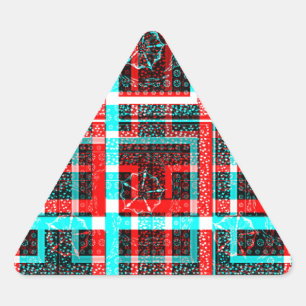 Colourful Square Maze  geometrical chequered patte Triangle Sticker