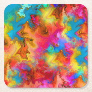 colourful square paper coaster