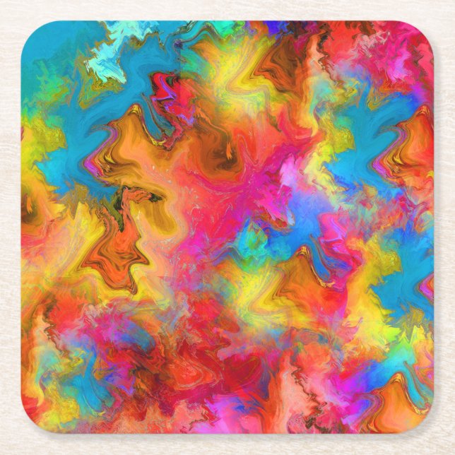 colourful square paper coaster (Front)