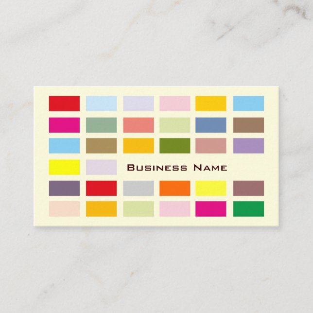 Colourful Square Pattern Business Card Template (Front)