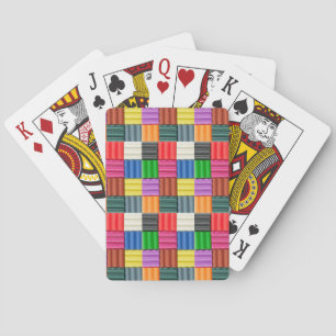 Colourful square pattern playing cards