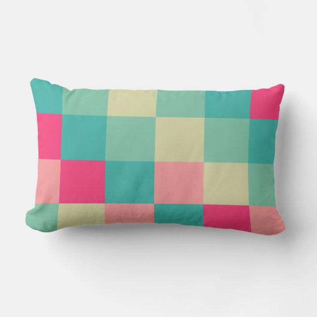 Colourful Squares 012 Lumbar Cushion (Front)