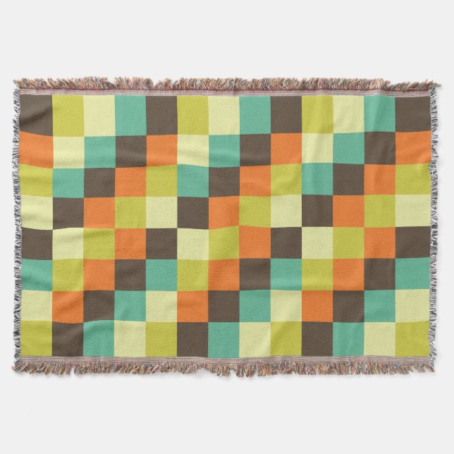 Colourful Squares 014 Throw Blanket (Front)