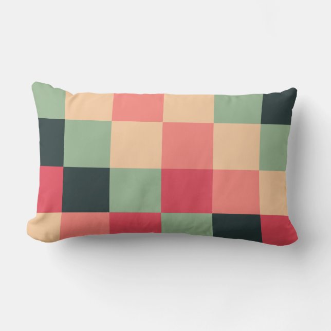 Colourful Squares 015 Lumbar Cushion (Front)