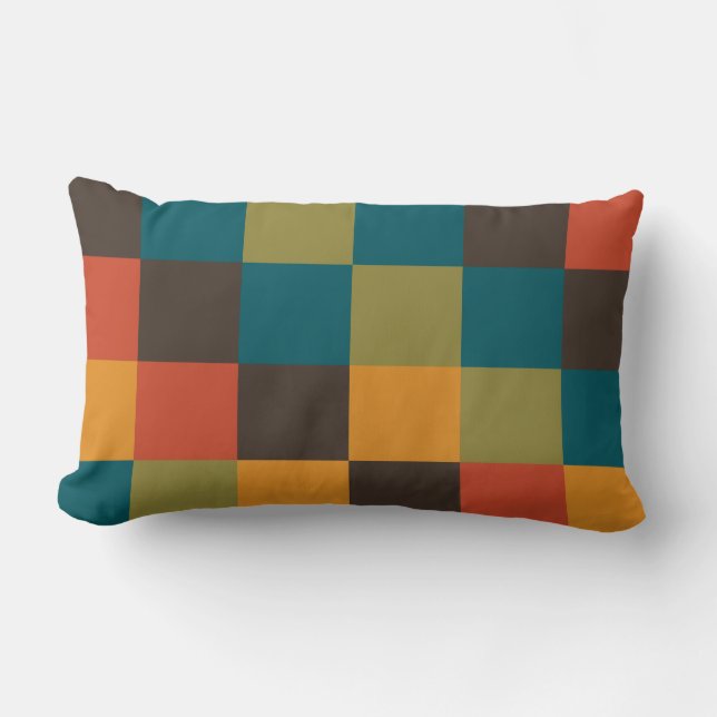 Colourful Squares 03 Lumbar Cushion (Front)