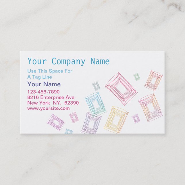 Colourful Squares Business Card (Front)