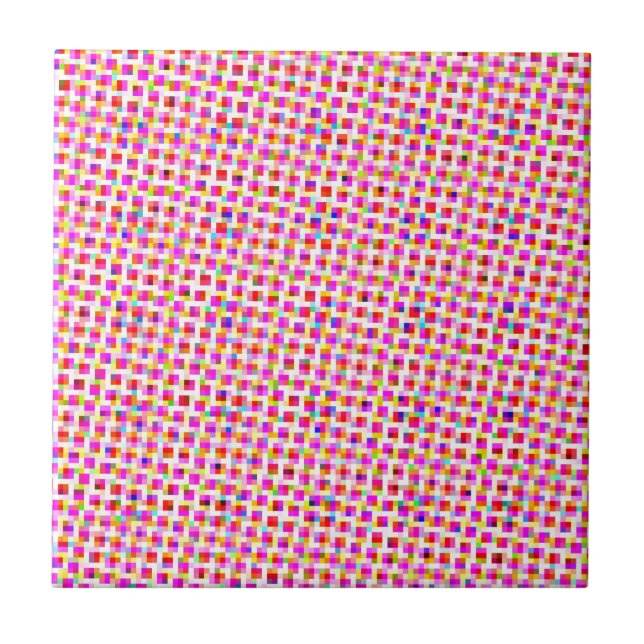 Colourful Squares Ceramic Tile (Front)