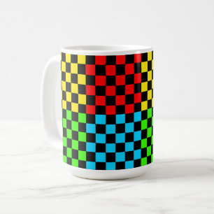 Colourful Squares Colour Block Retro Style Mug Cup