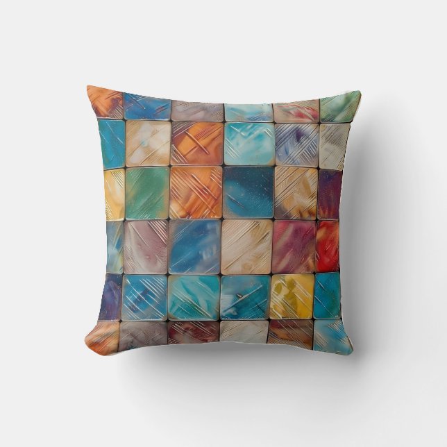 Colourful Squares Cushion (Front)