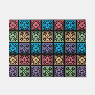 Colourful squares design doormat