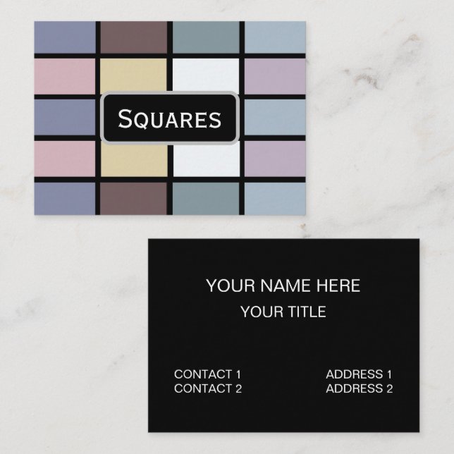 Colourful Squares Geometric  Business Card (Front/Back)
