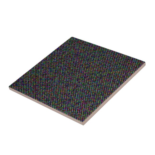 colourful squares geometric unique vibrant pattern ceramic tile (Side)