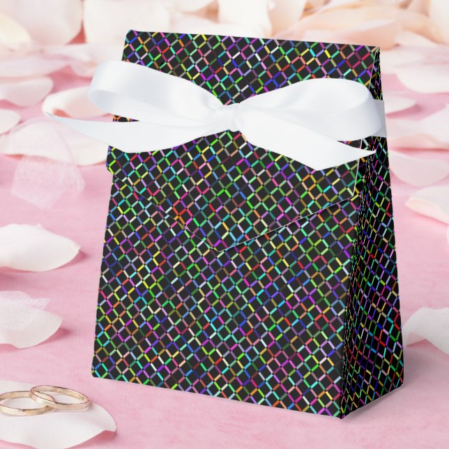colourful squares geometric unique vibrant pattern favour box (Wedding)