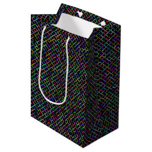 colourful squares geometric unique vibrant pattern medium gift bag