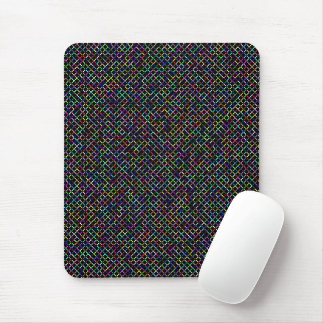 colourful squares geometric unique vibrant pattern mouse pad (With Mouse)