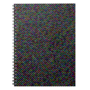 colourful squares geometric unique vibrant pattern notebook