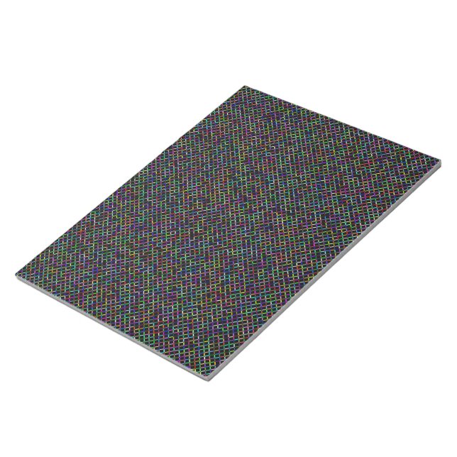 colourful squares geometric unique vibrant pattern notepad (Angled)