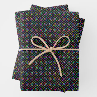 colourful squares geometric unique vibrant pattern wrapping paper sheet