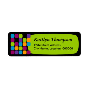 Colourful Squares Green Return Address Labels