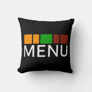 Colourful Squares Menu Text Graphic Cushion