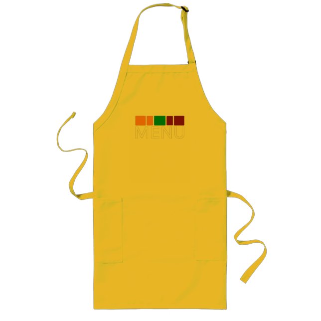 Colourful Squares Menu Text Graphic Long Apron (Front)